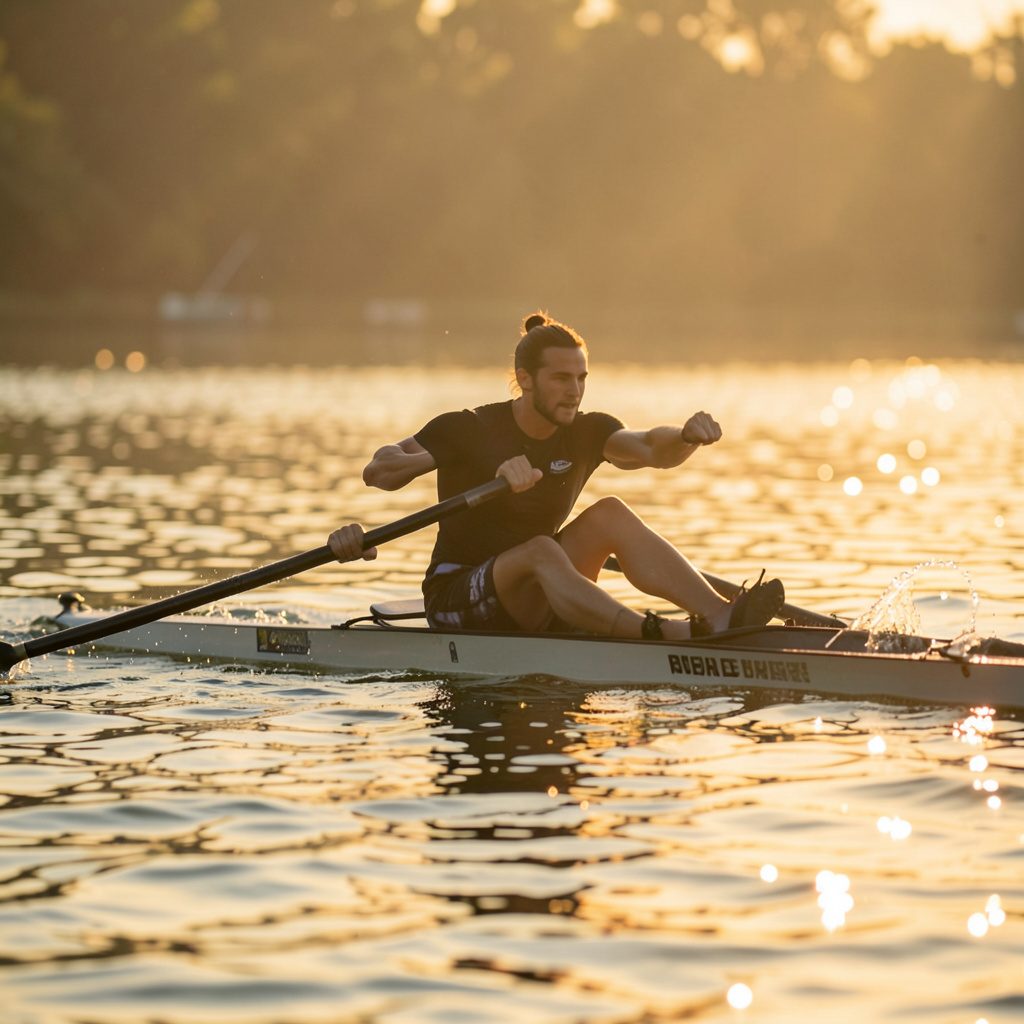 World Rowing emblem in deep green and gold, conveying a traditional sporting heritage